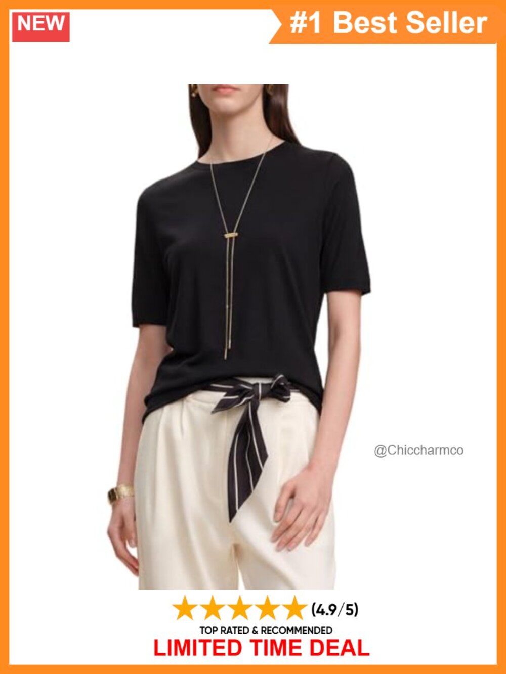 100% Silk Basic Tee Shirt Short Sleeve Crew Neck Fitted Top